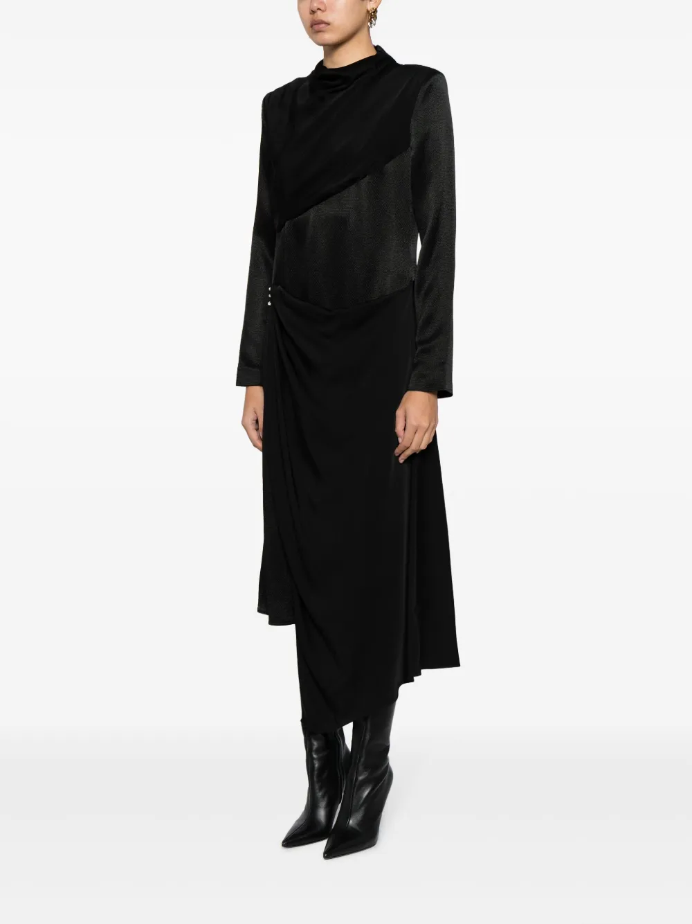 Givenchy crystal-embellished satin midi dress Zwart