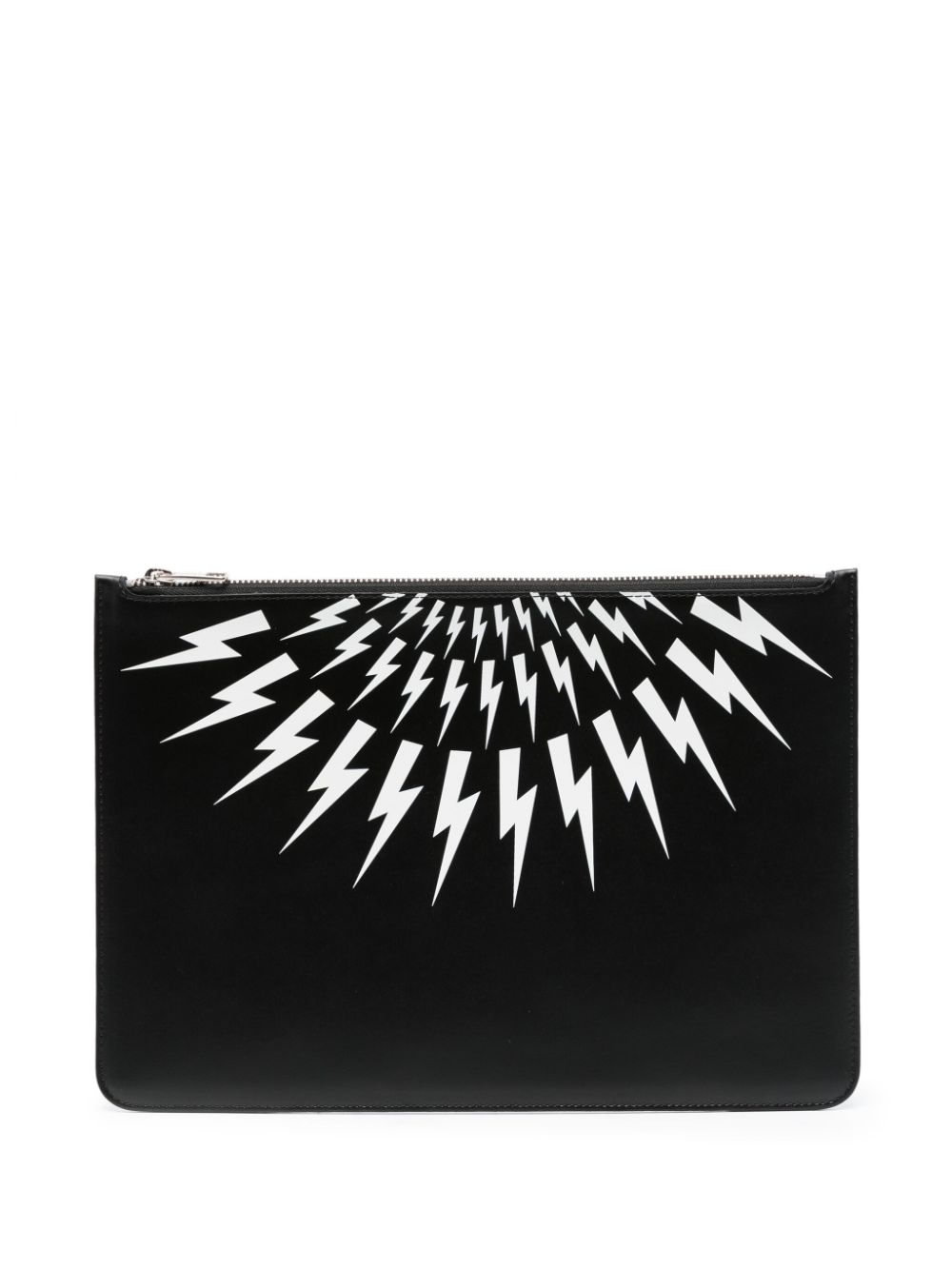 Neil Barrett logo-print leather clutch bag - Black