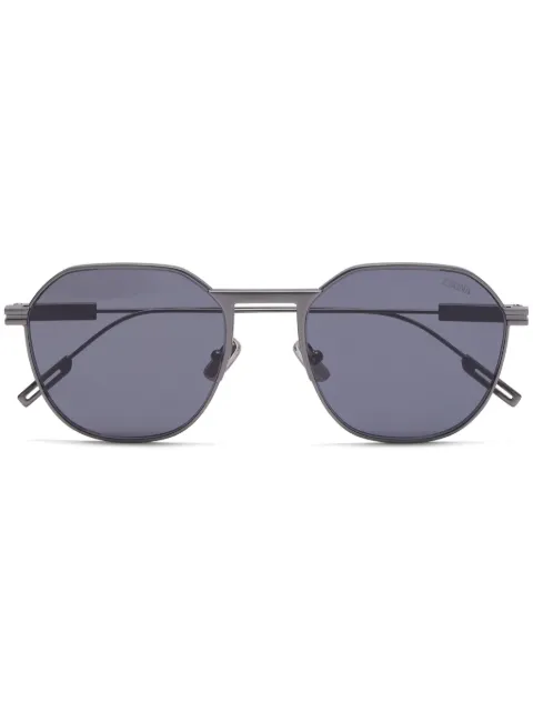 Zegna lentes de sol con armazón cuadrada y micas oscuras