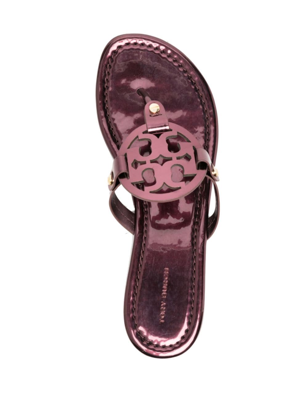 Shop Tory Burch Miller Metallic Sandals In Purple