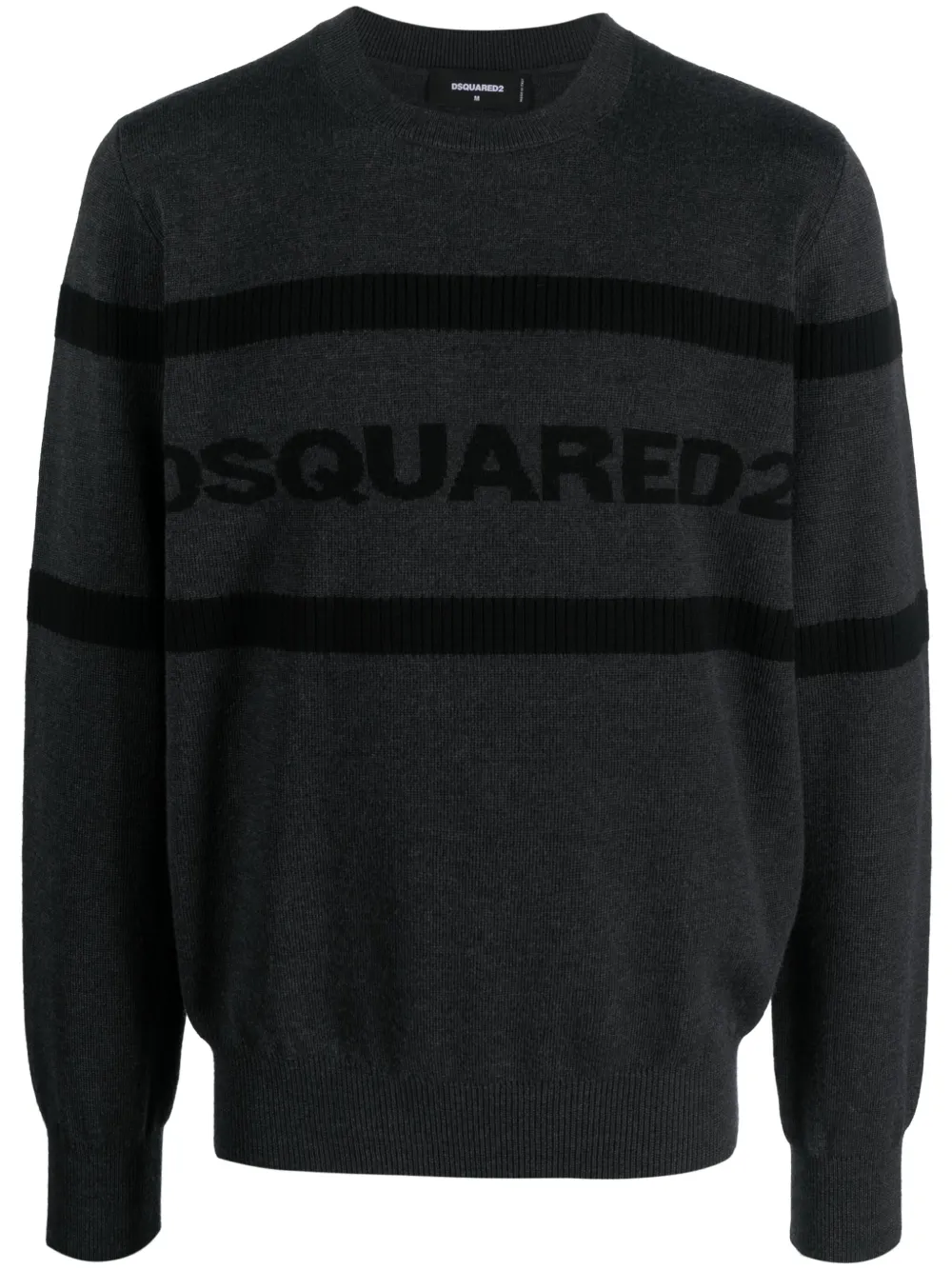 Dsquared2 Trui met logo-intarsia Grijs