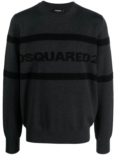 DSQUARED2 intarsia-logo wool jumper