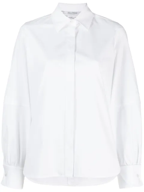 Max Mara camisa stretch con cuello de pico