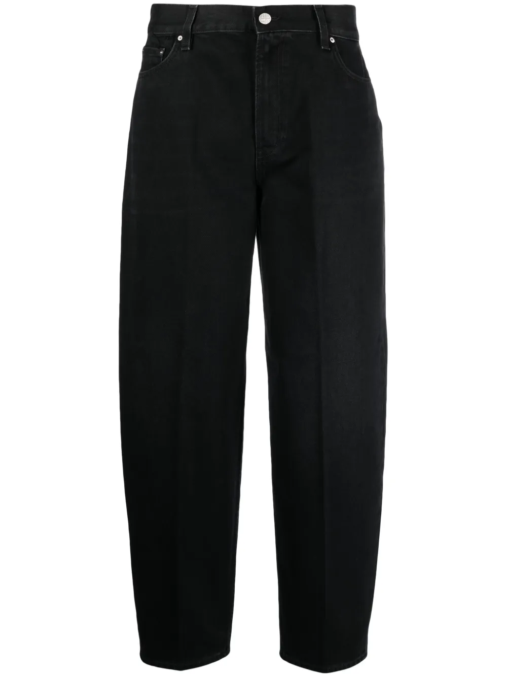 Totême Toteme Fluid Wide Leg Wool Blend Trousers In Black