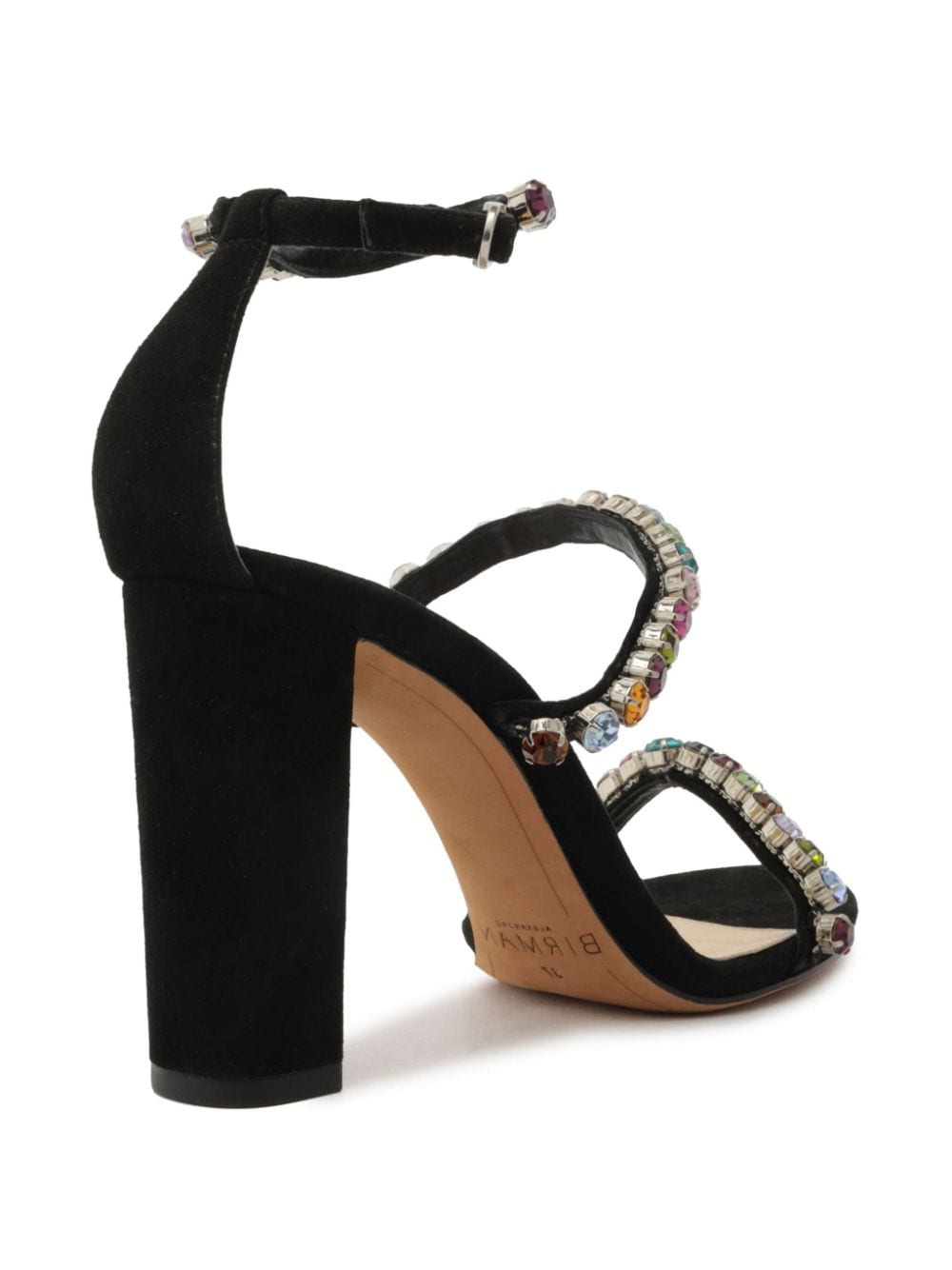 Shop Alexandre Birman Alexa Crystal 90mm Sandals In Black