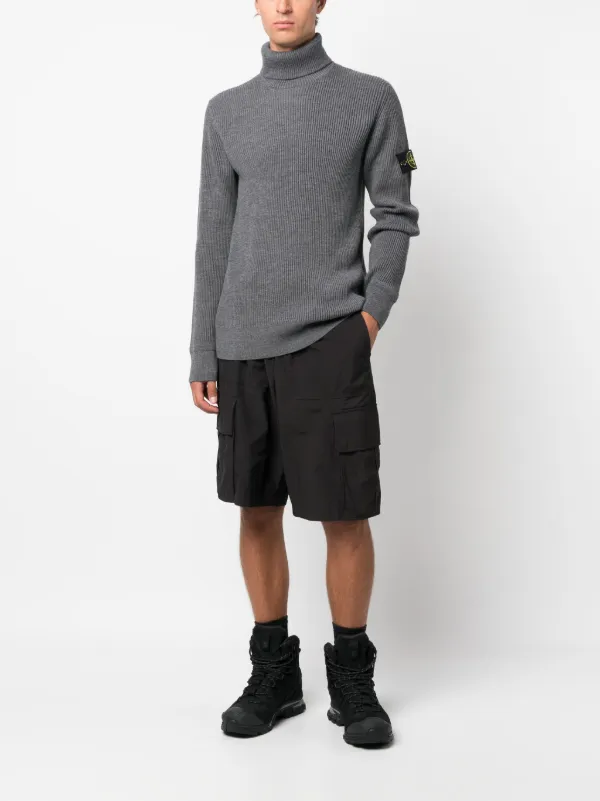 Stone island roll shop neck rib knit