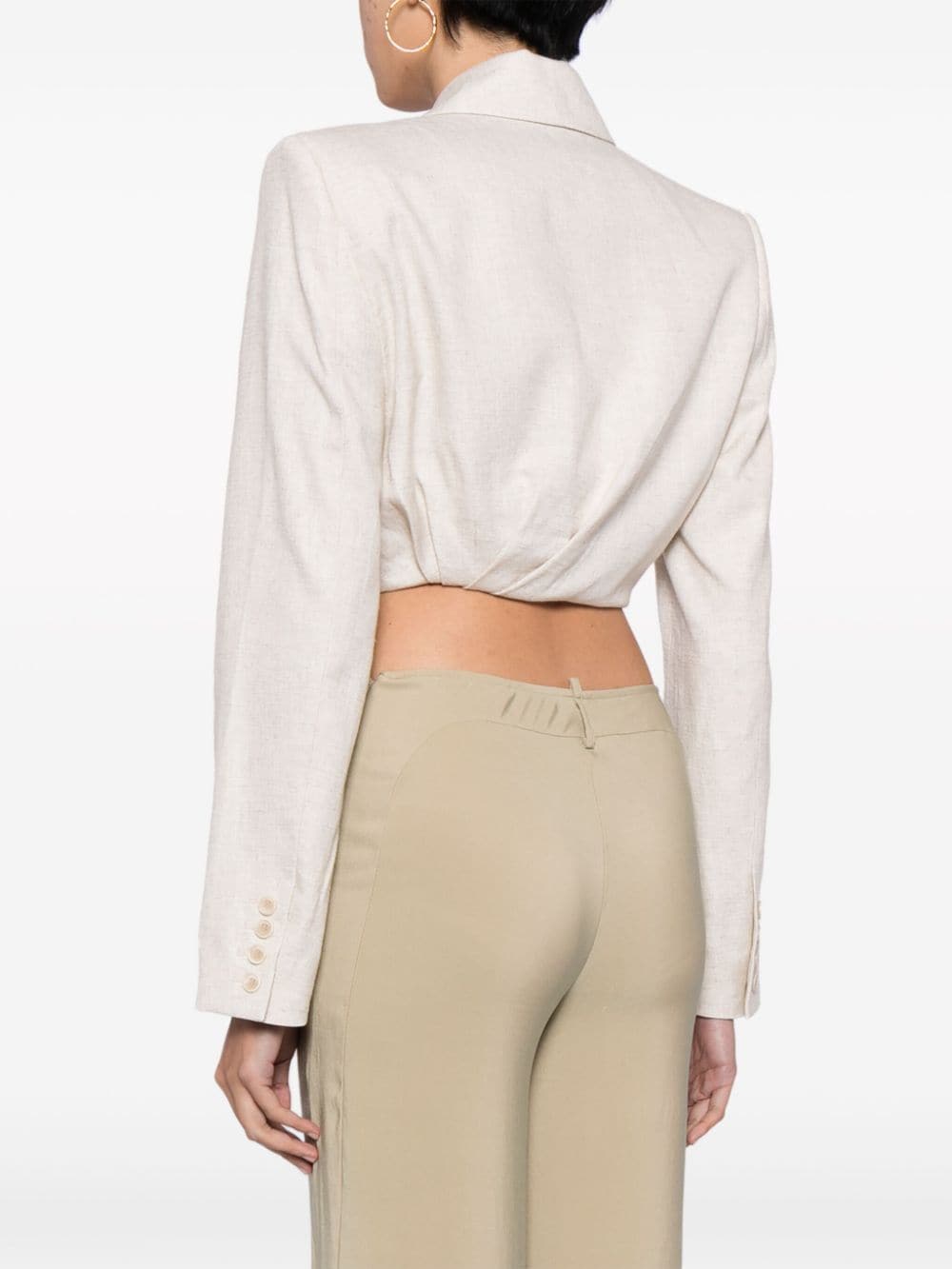 Jacquemus La Veste Bahia cropped blazer Beige