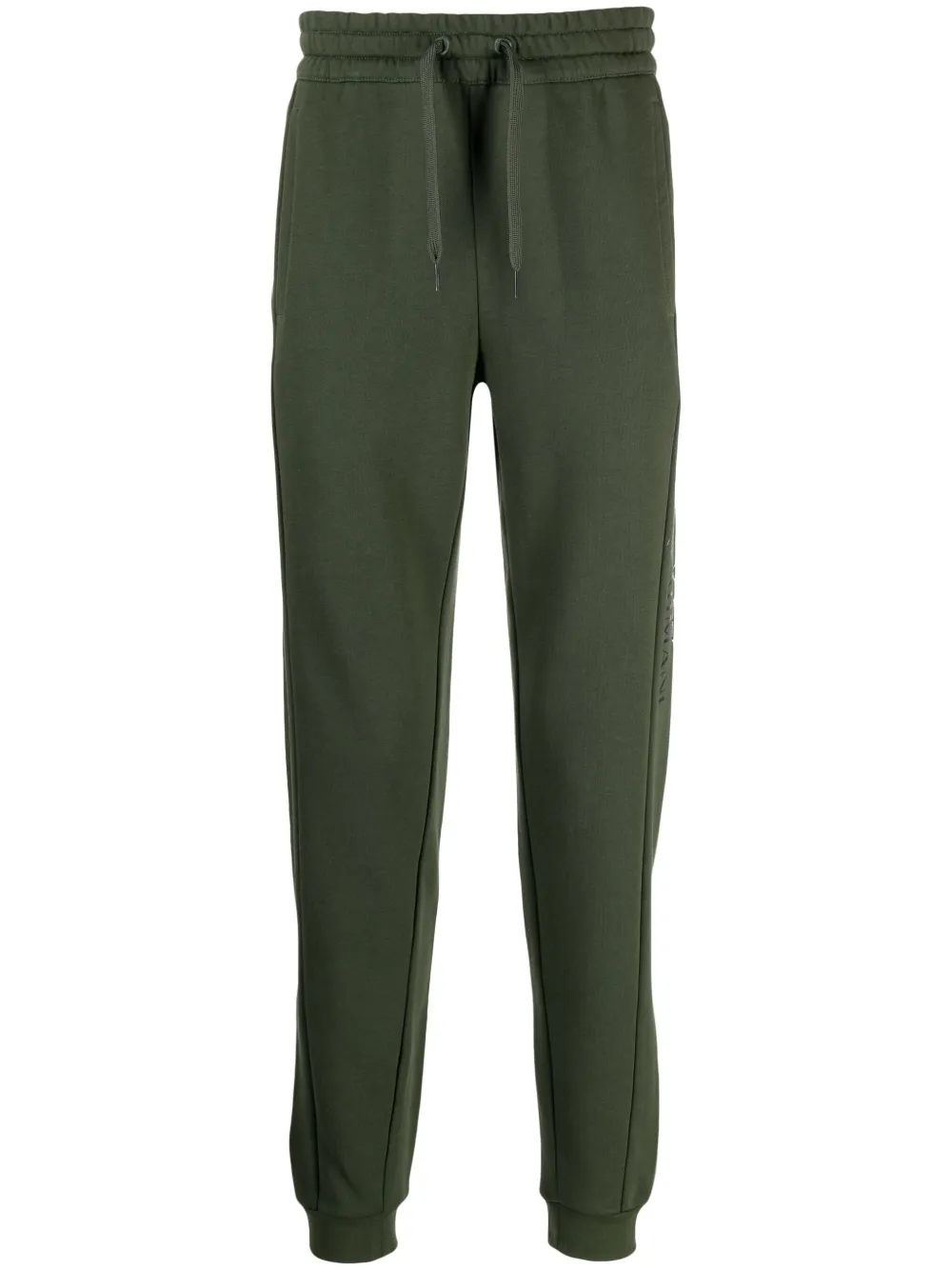 Ea7 Emporio Armani panelled drawstring cotton track pants Groen