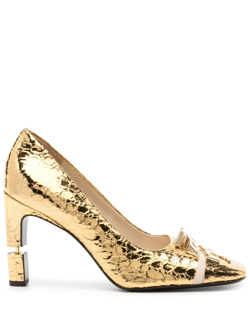 Tory Burch Split 90mm Leather Pumps In Gold
