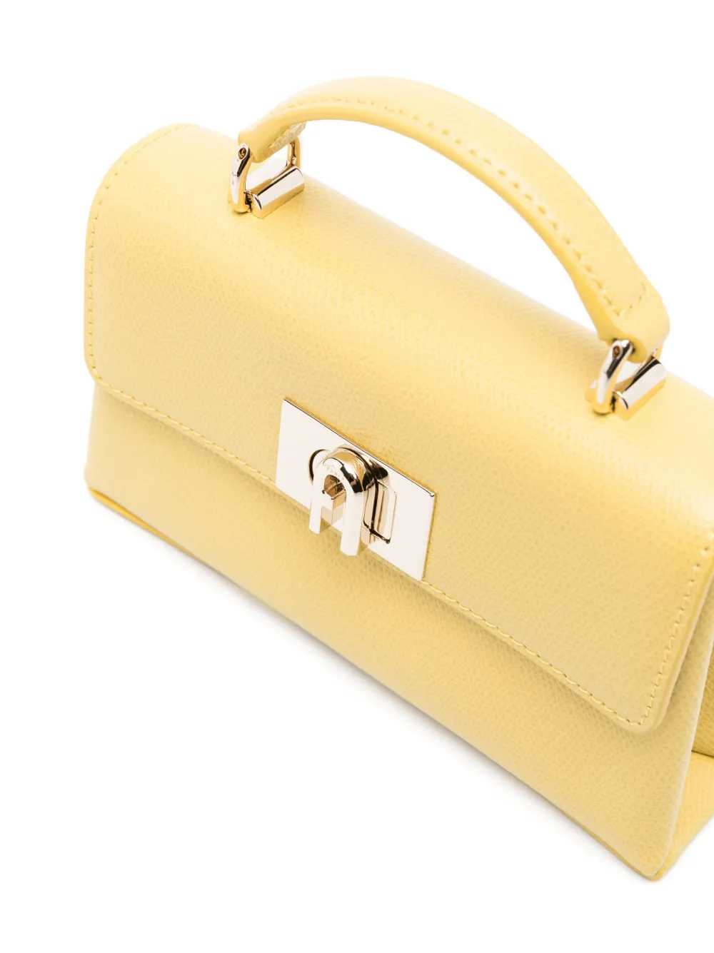 Furla Mini 1927 Leather Tote Bag In Yellow