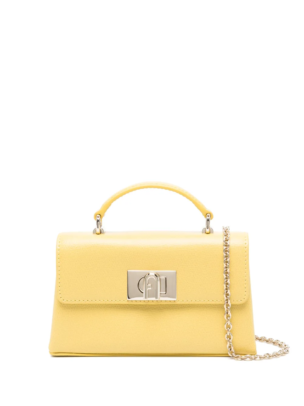 Furla Mini 1927 Leather Tote Bag In Yellow