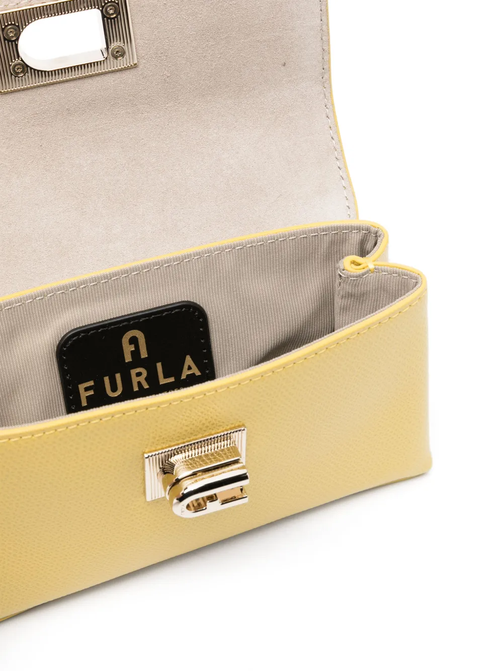 Furla Mini 1927 Leather Tote Bag In Yellow