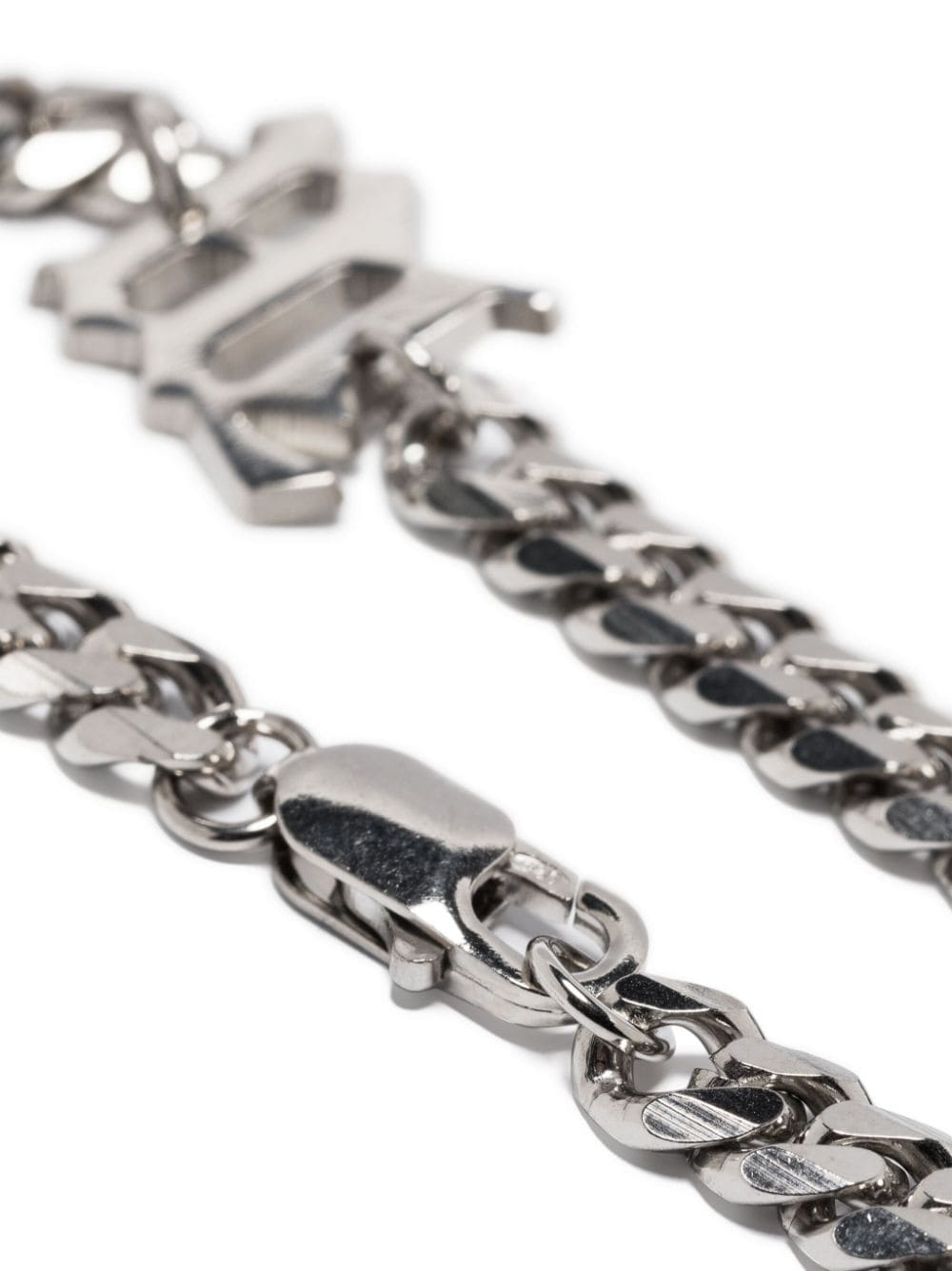 Shop Misbhv Logo-plaque Cable-chain Bracelet In Silver