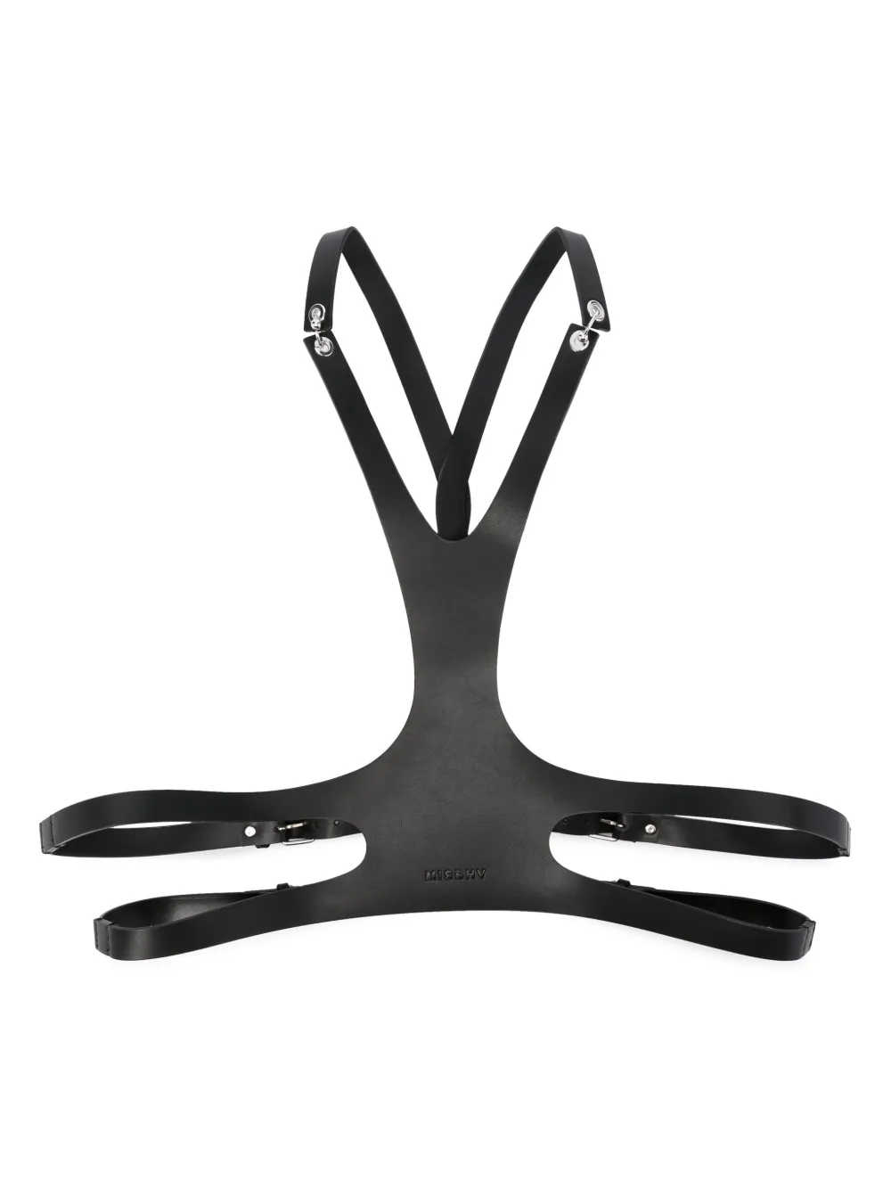 Misbhv Logo-debossed Leather Harness In Black