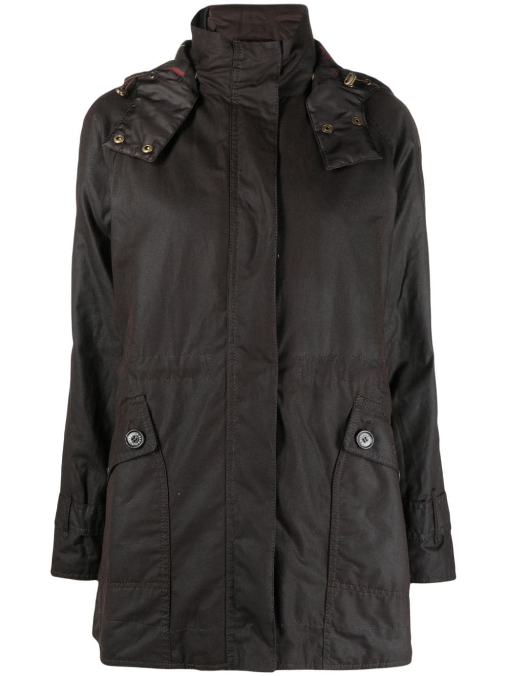 Barbour Cannich Wax Parka Coat In Brown