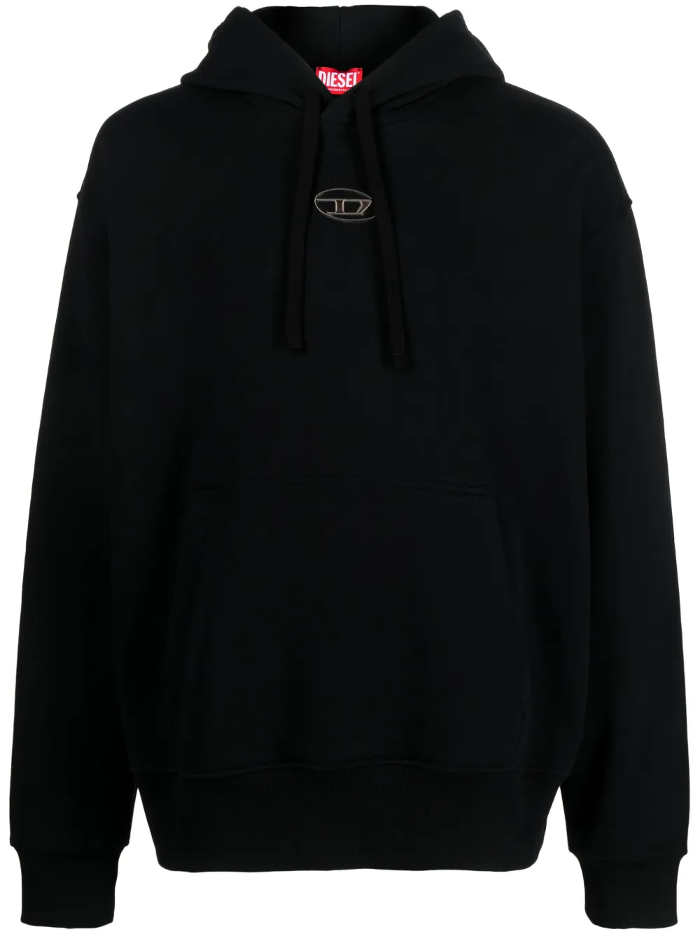 Diesel Relaxed Fit Hoodie With Classic Hood And Kangaroo Pocket In Black