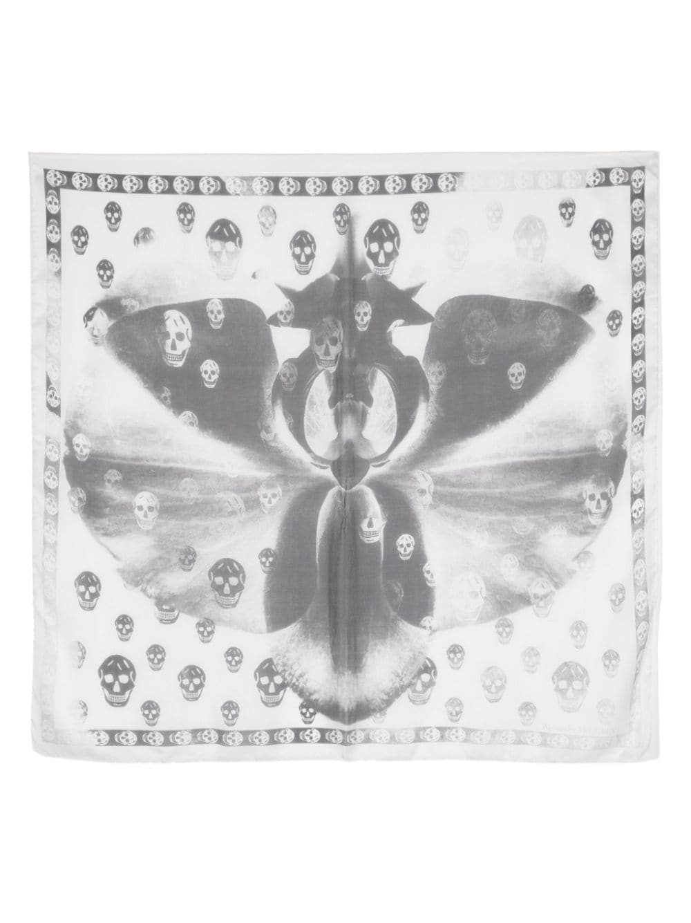 ALEXANDER MCQUEEN ORCHID CLASSIC SKULL SILK SCARF