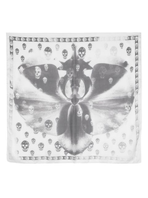 Alexander McQueen Orchid Classic Skull silk scarf Women