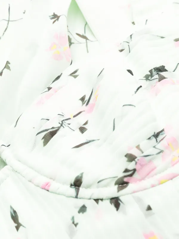 Self-Portrait フローラル シフォンドレス | グリーン | FARFETCH JP