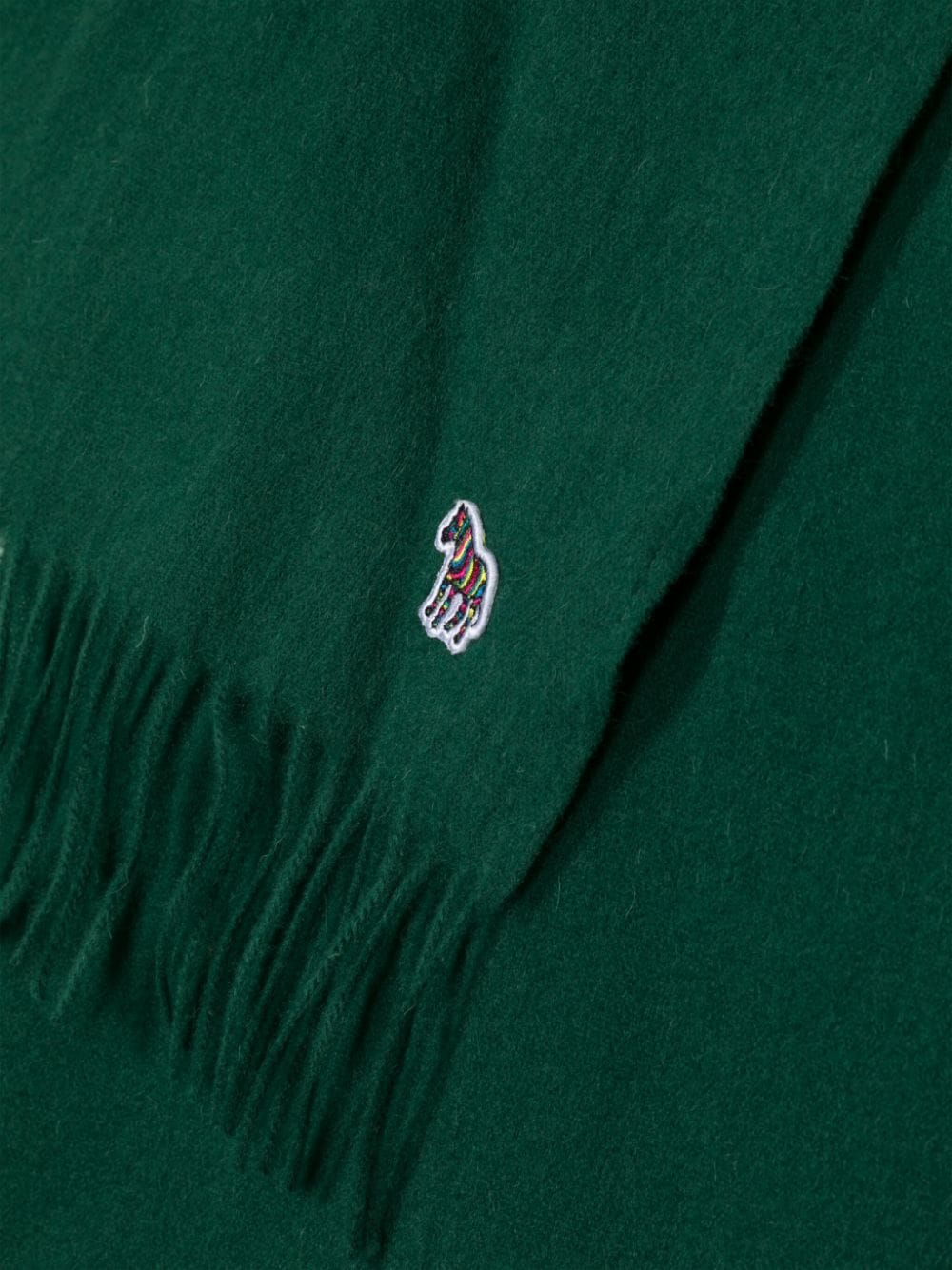 Shop Ps By Paul Smith Logo-patch Wool Scarf In Green