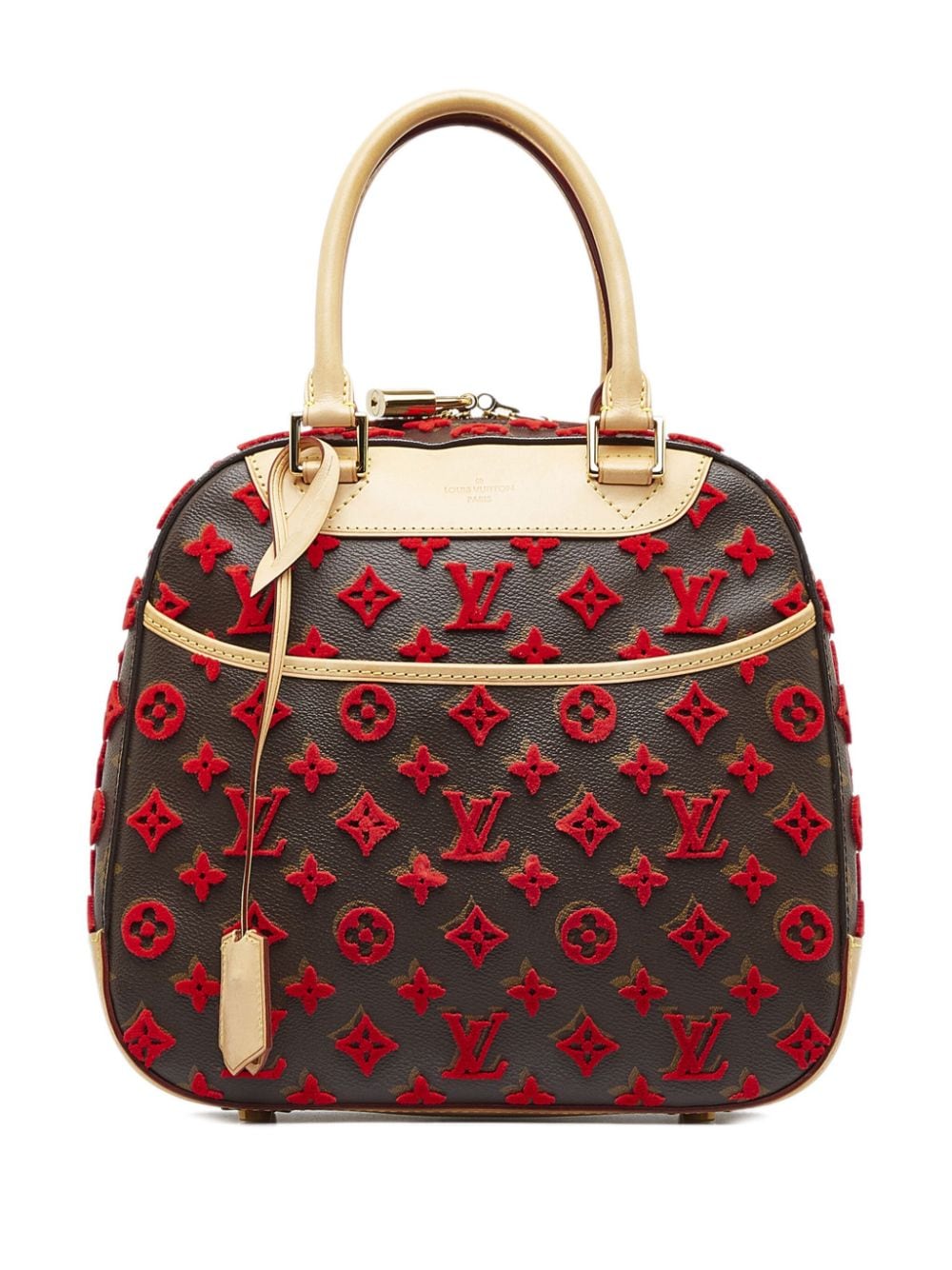 Louis Vuitton Flower Tote Red Canvas Handbag (Pre-Owned)