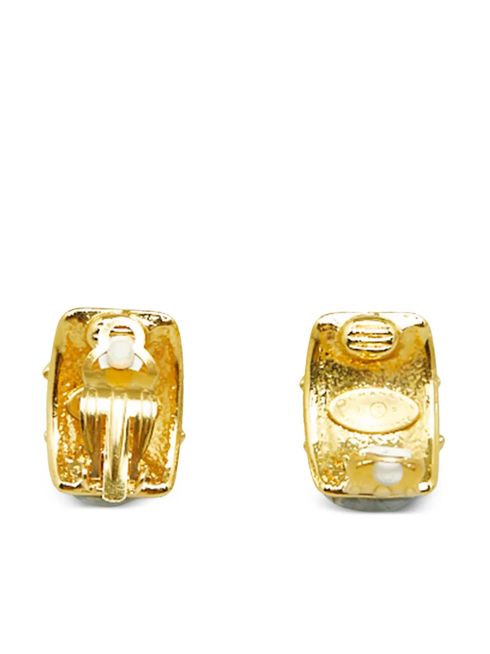 CHANEL Pre-Owned CC half-hoop clip-on earrings - Goud