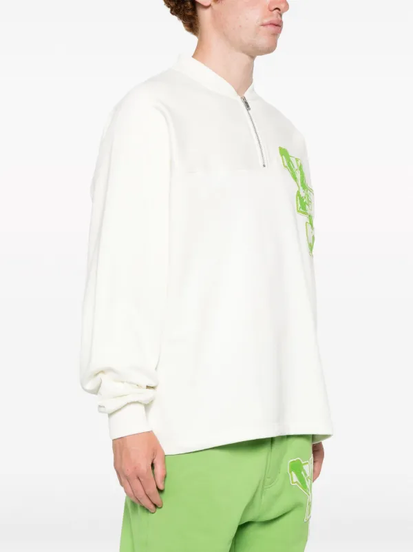 Y-3 logo-patch Organic Cotton Sweatshirt | White | FARFETCH IN 