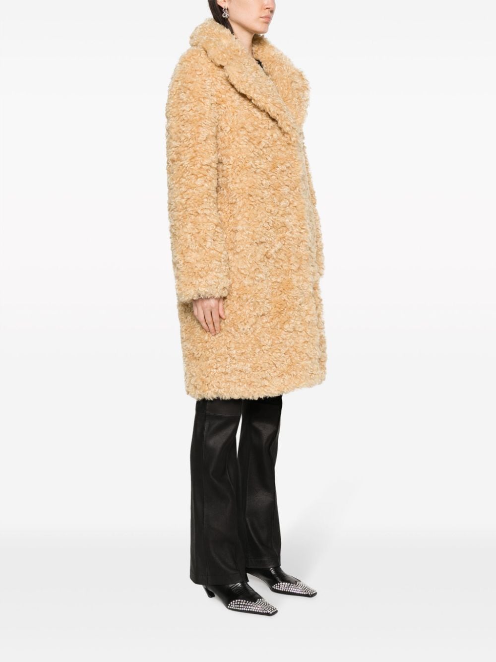 Shop Stand Studio Camille Faux-shearling Coat In Neutrals