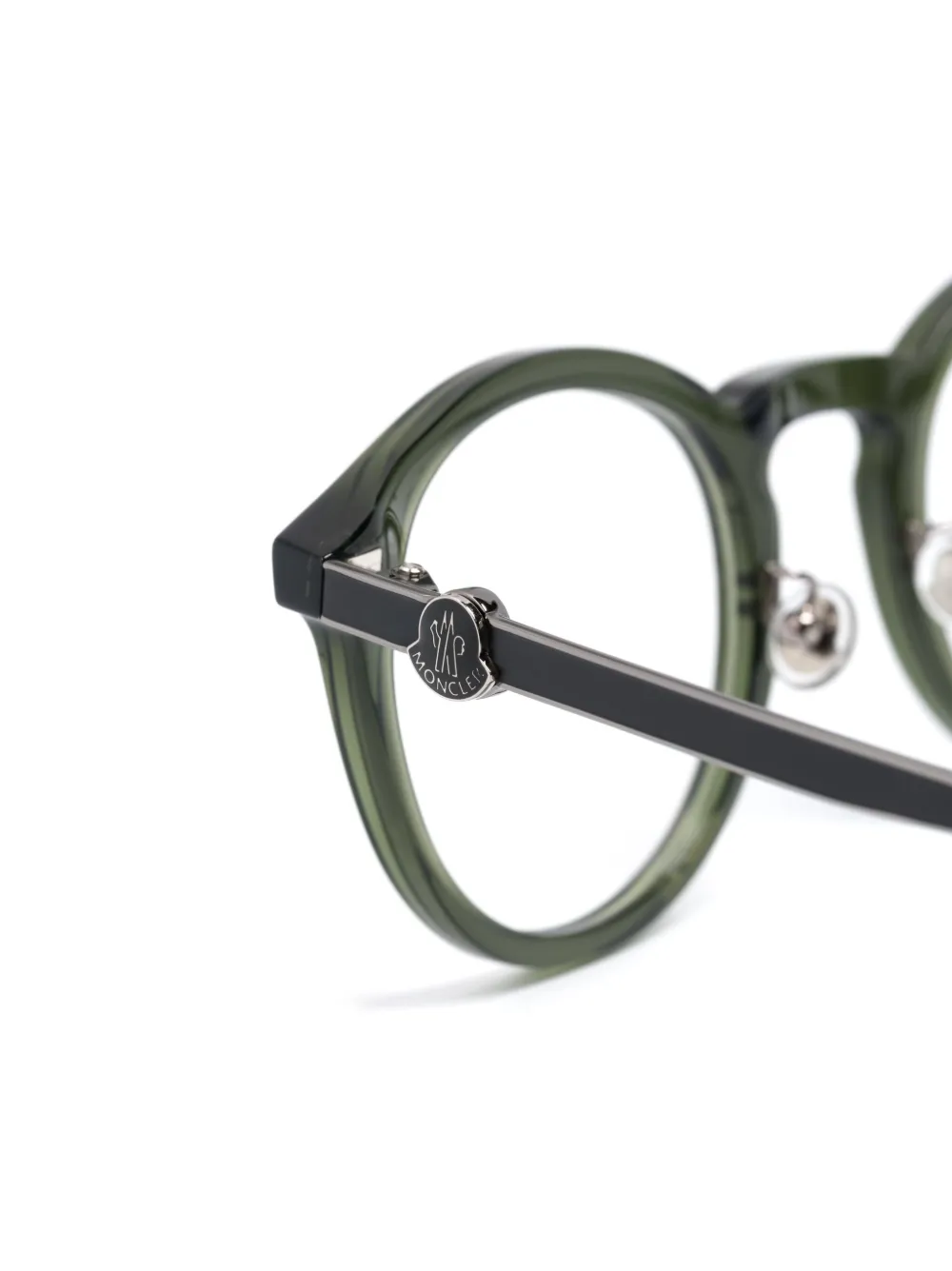 MONCLER LOGO-PLAQUE ROUND-FRAME GLASSES 