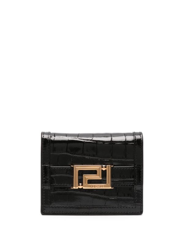 Greca Goddess wallet on chain in white - Versace