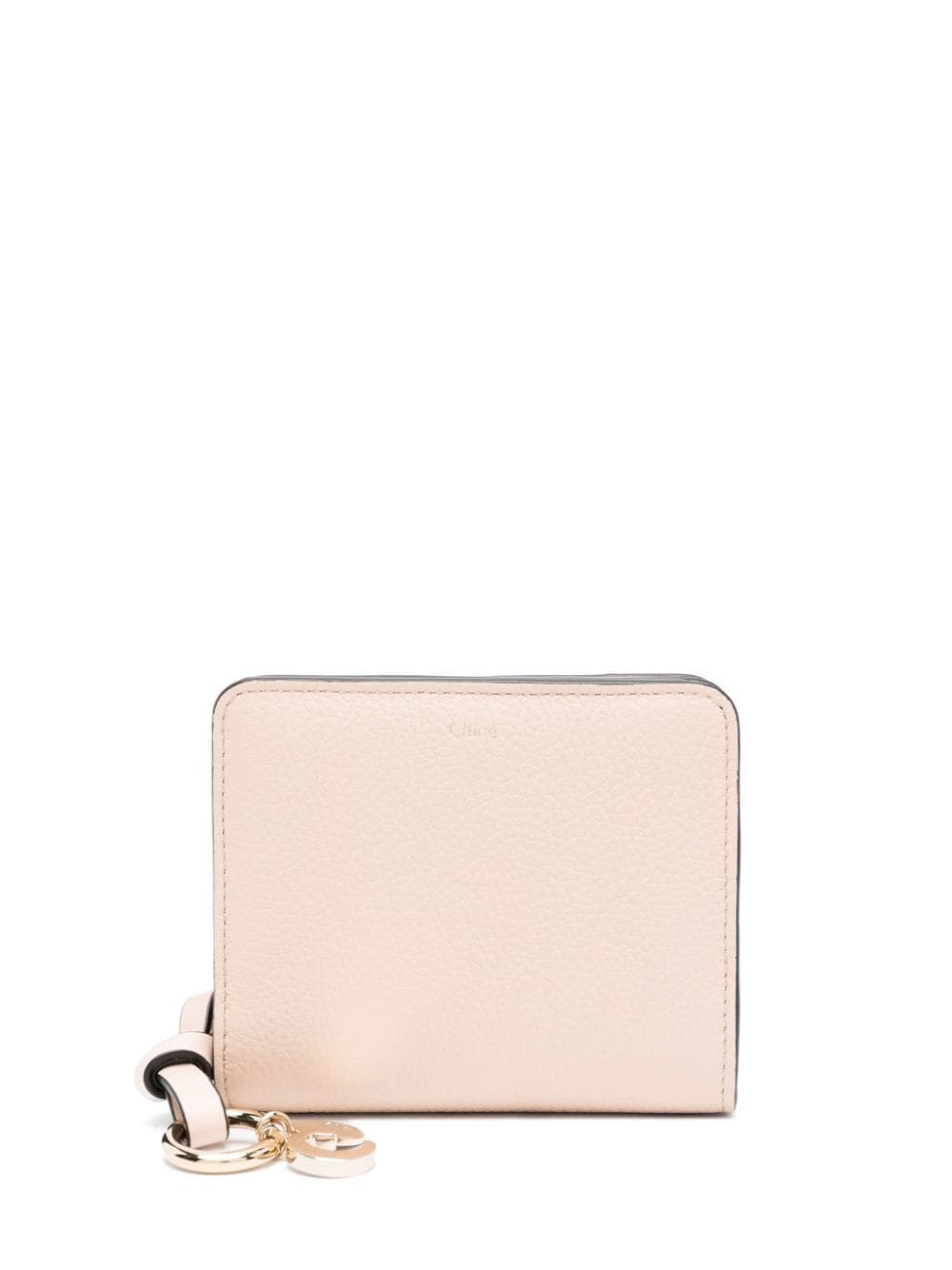 Chloé Alphabet Leather Compact Wallet In Neutral