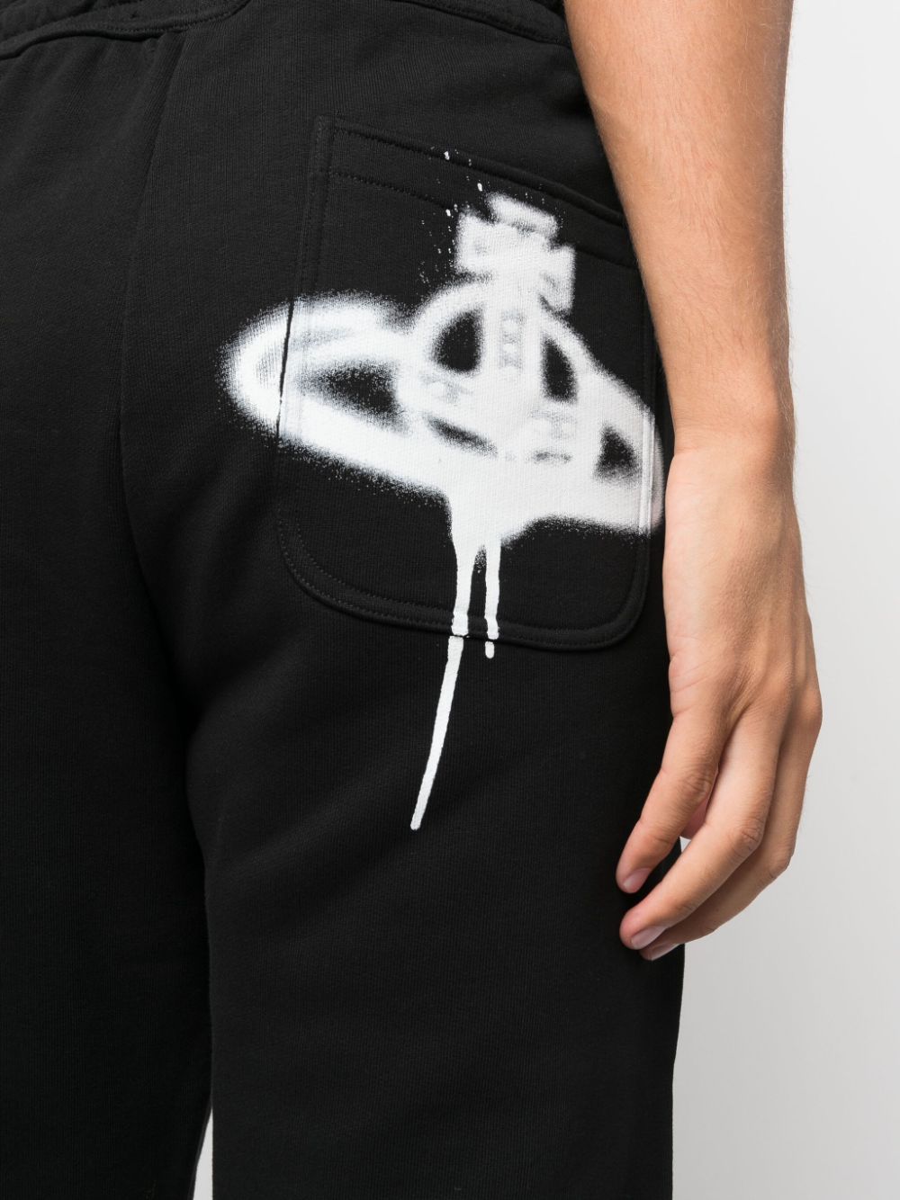 Shop Vivienne Westwood Logo-print Cotton Track Pants In Schwarz