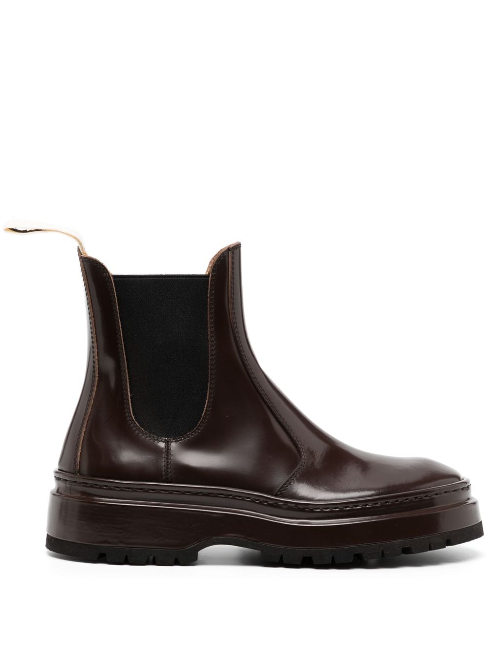 Shop Jacquemus Les Chelsea Pavane Leather Boots In Brown