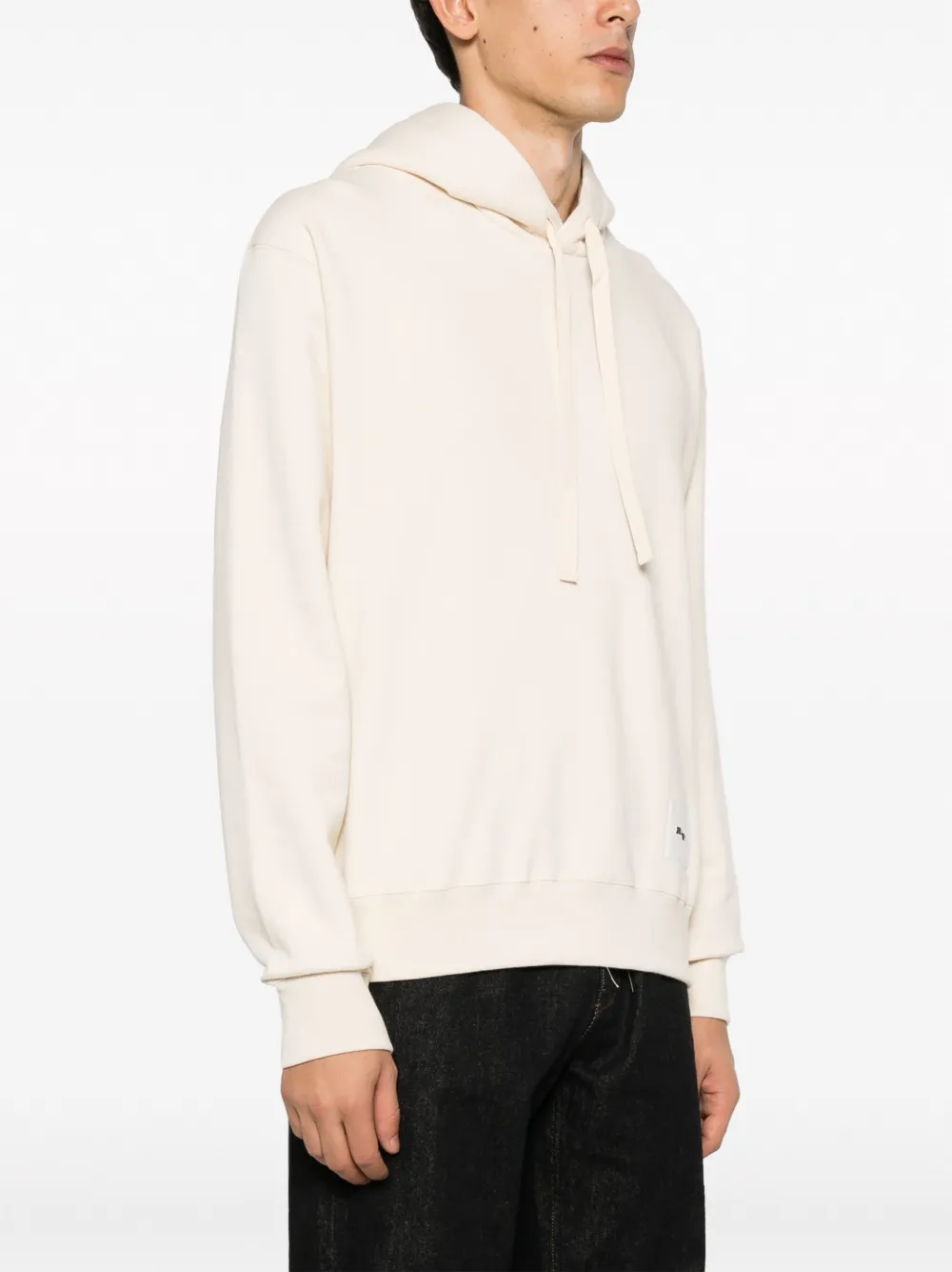 Jil Sander Hoodie met logopatch Beige