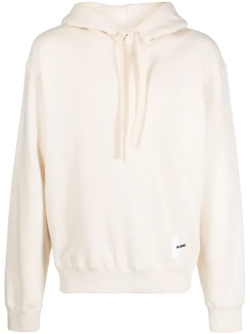 Hoodie en coton à patch logo - Jil Sander - Modalova