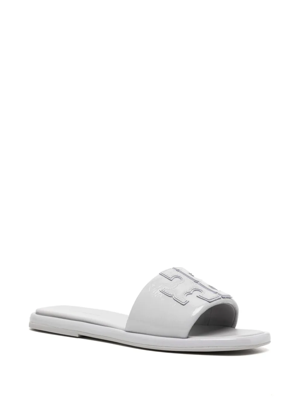 Tory Burch Double-T leather slides Grey