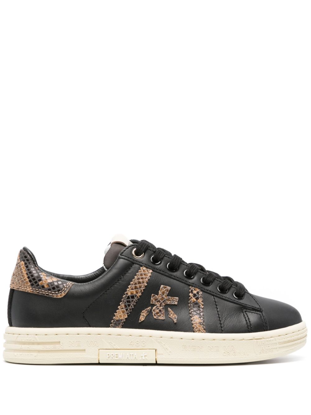 Premiata Russel snakeskin-effect sneakers - Black