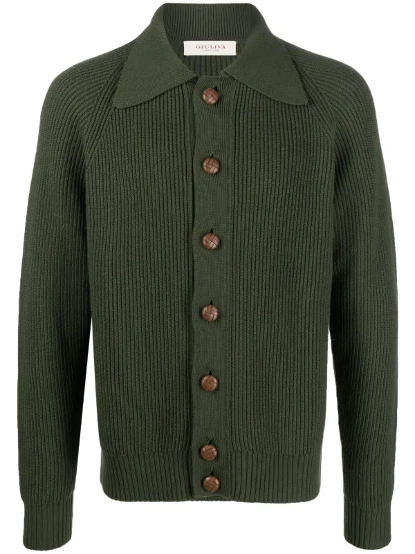 Giuliva Heritage The Nino Button-up Cardigan in Green