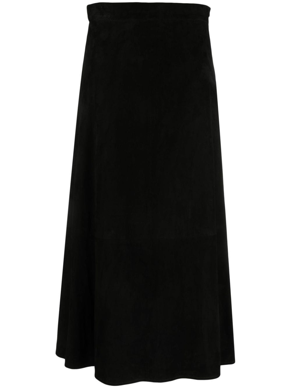 Giuliva Heritage Ada Leather Midi Skirt In Black