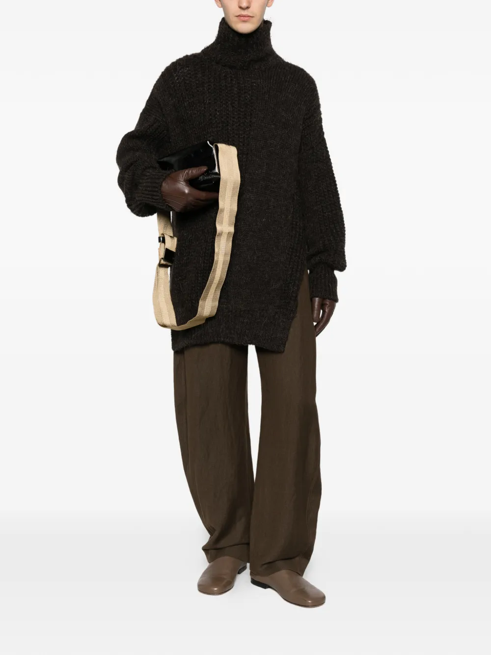 Uma Wang Gestructureerde crossbodytas Zwart