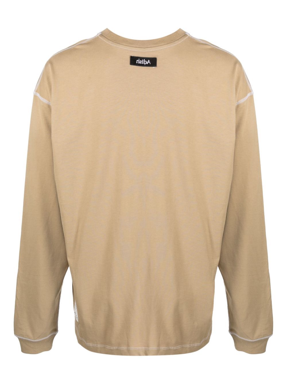 Adish T-shirt met geborduurd logo - Beige