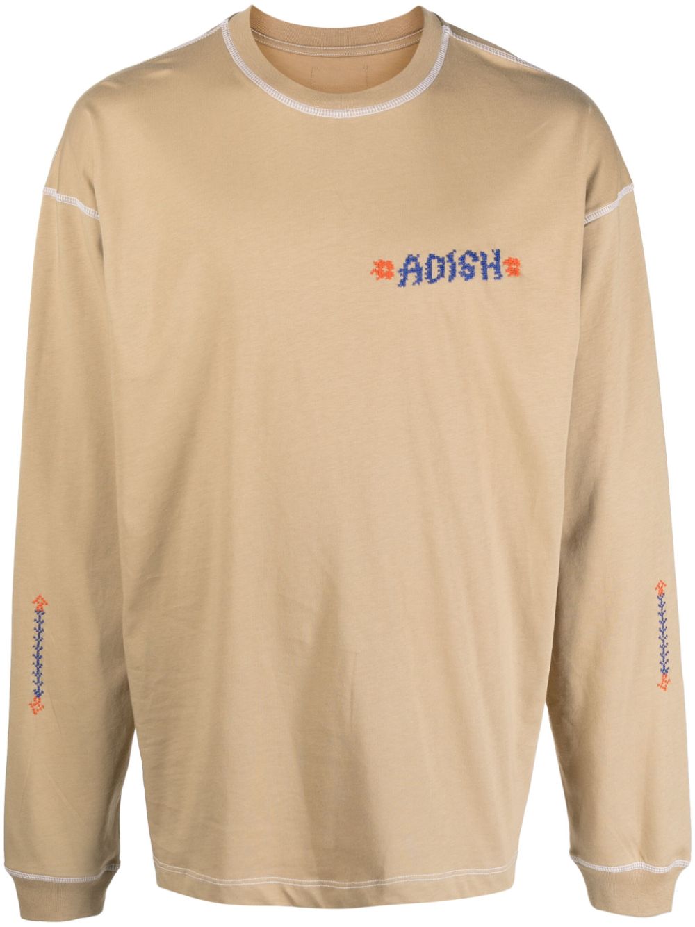 Adish Logo-embroidered Cotton T-shirt In Braun