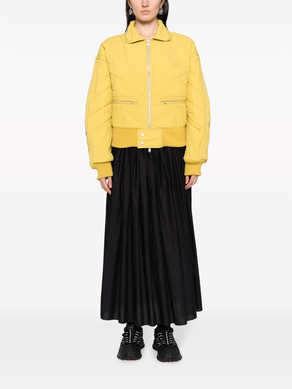 Shop Y-3 Quilted Puffer Jacket In Yellow