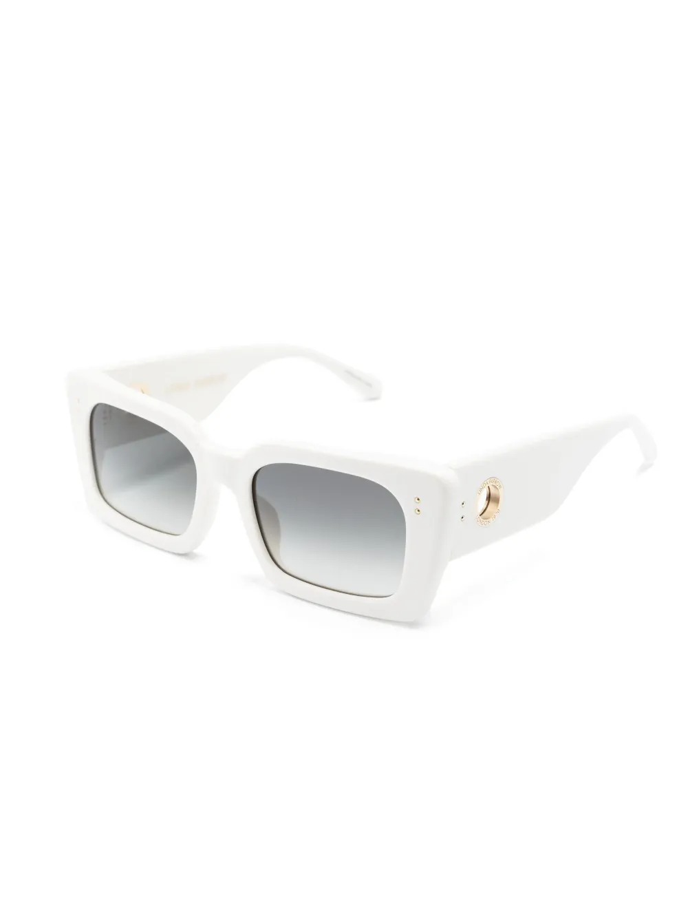 Shop Linda Farrow Rectangular-frame Sunglasses In White