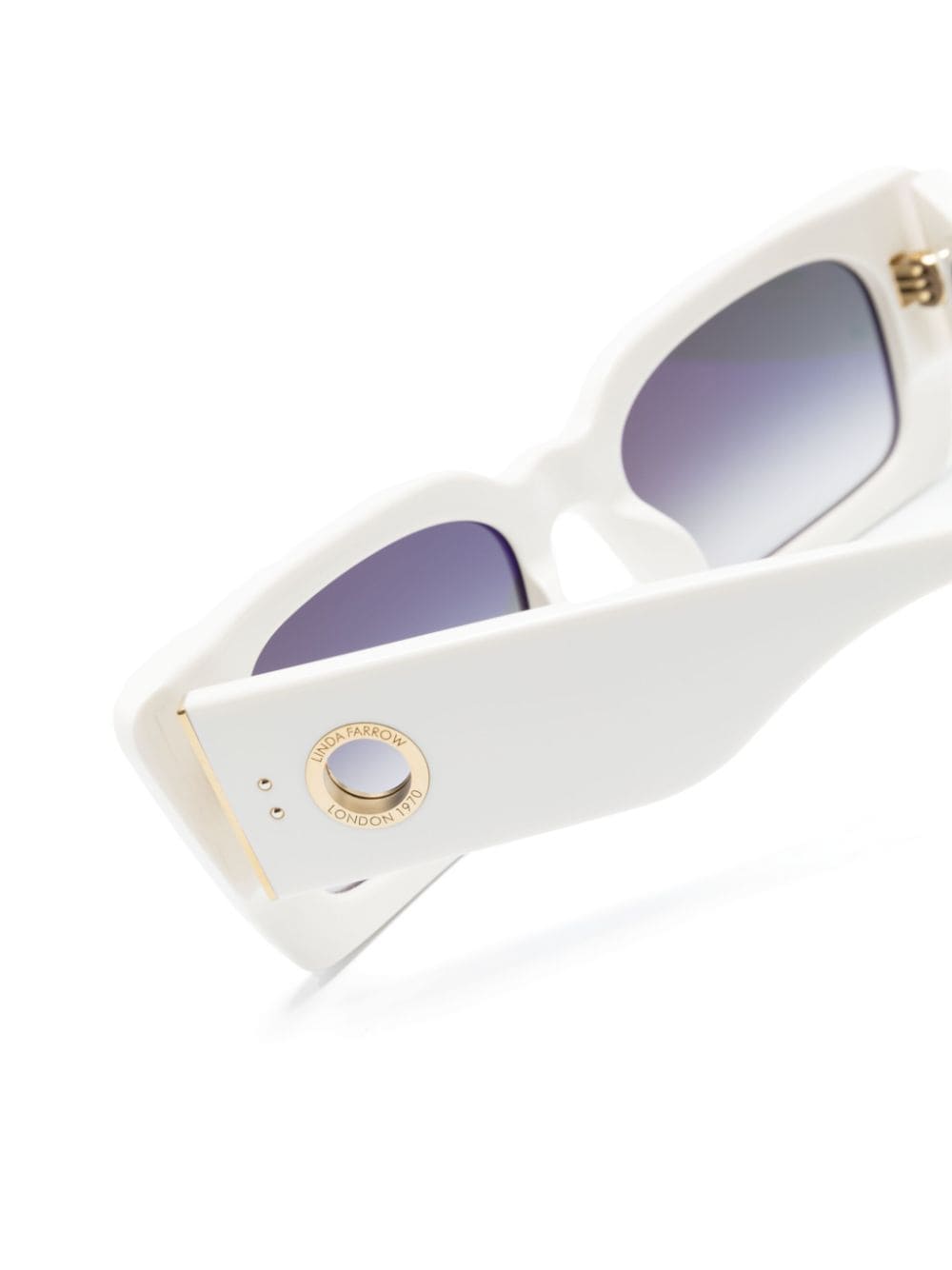 Shop Linda Farrow Rectangular-frame Sunglasses In White