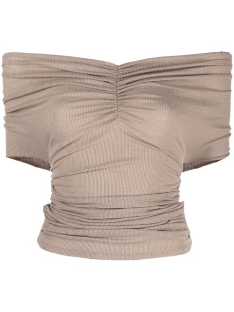 MISBHV off-shoulder ruched blouse