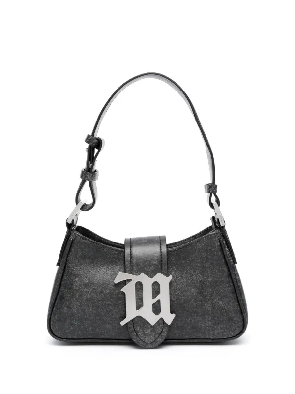 MISBHV logo-plaque leather shoulder bag - Black