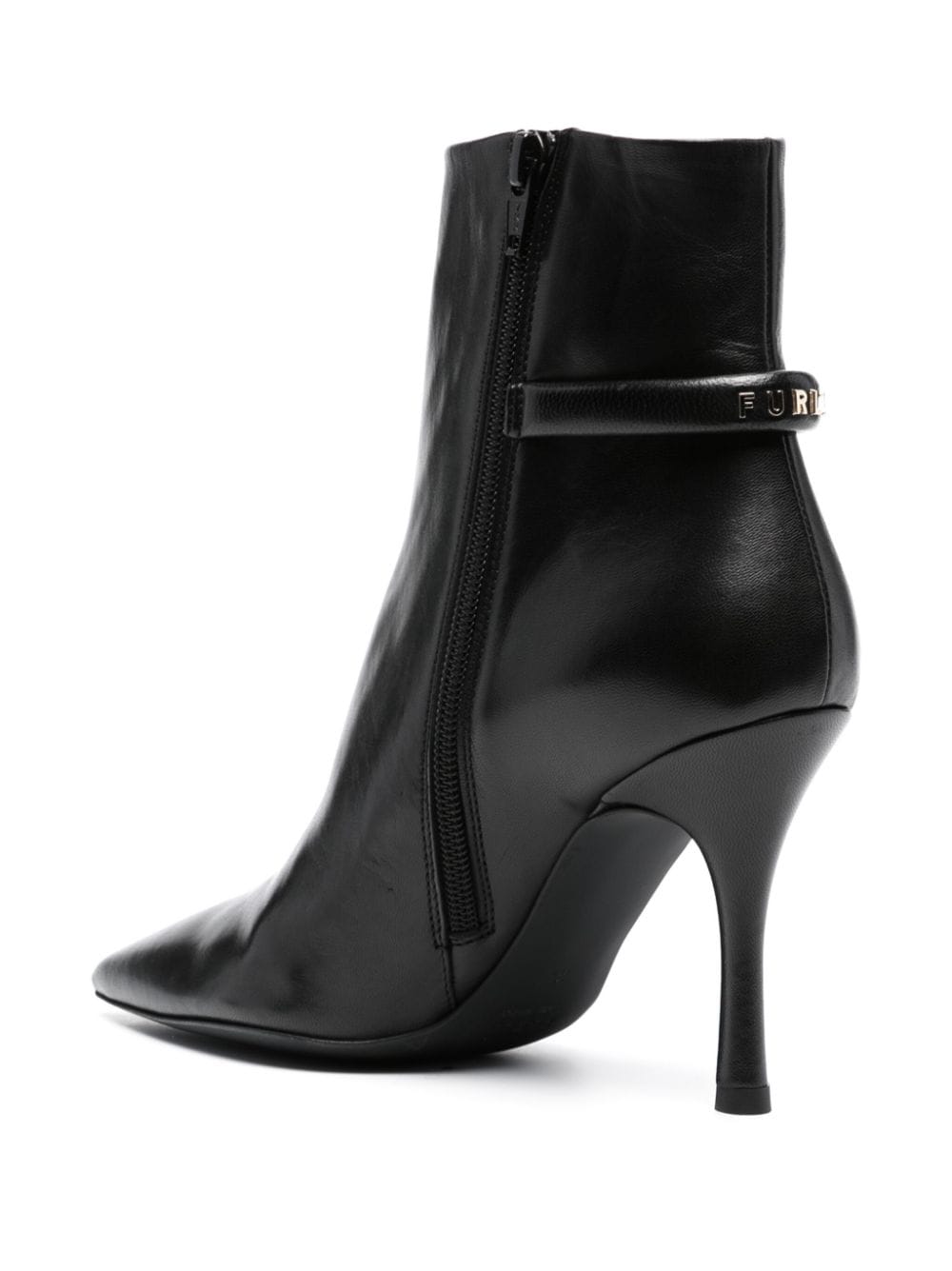Shop Furla Core 90mm Leather Ankle Boots In Black