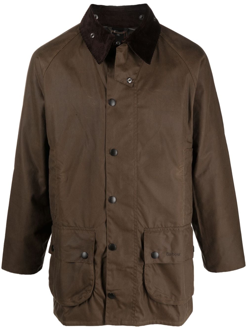 Barbour Cotton Wax-coated Jacket In Marrone