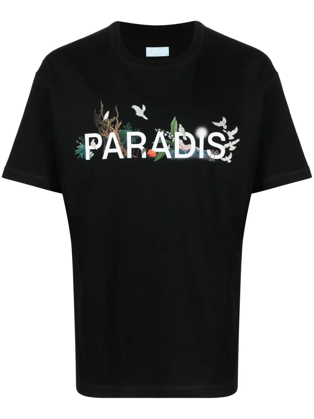 3.Paradis Bedrukt Logo Katoenen T-Shirt Black Heren